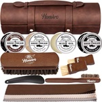 Henviro Leather Shoe Shine Kit For Men - 13 PC Shoe Polish Kit, Leather Boot Care, Shoe Care Kit