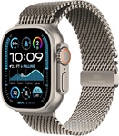 Apple Watch Ultra 2 [GPS + Cellular 49mm] Smartwatch, Sport Watch with Natural Titanium Case with Natural Titanium Milanese Loop - Large. Fitness Tracker, Precision GPS, Action Button